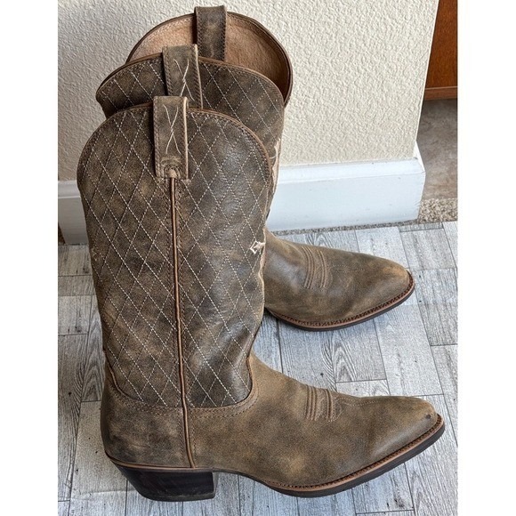 Twisted X Cowboy Leather Boots Mens 11.5 D Ruff Stock Brown Bomber Western